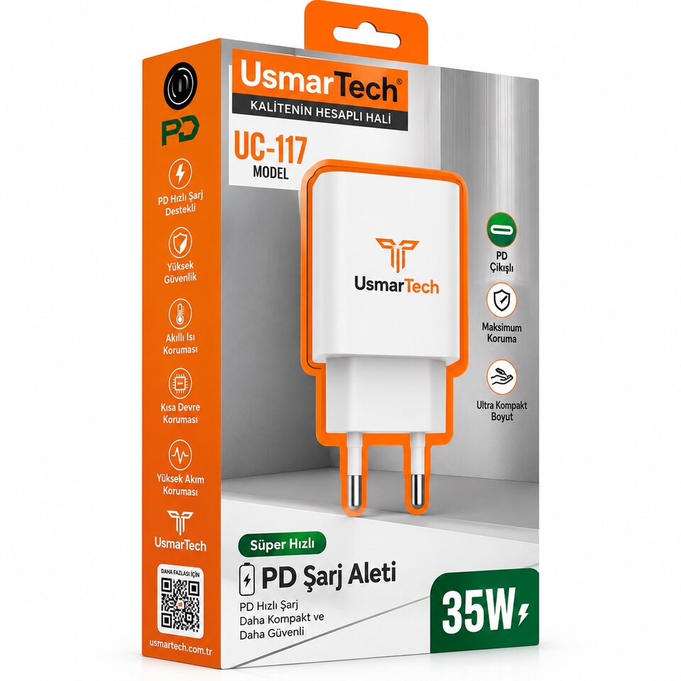 UsmarTech PD Süper Hızlı Type-C Şarj Adaptörü LC-117 (35 W)